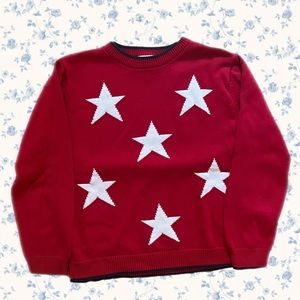 Vintage stars flag red knit sweater Crewneck